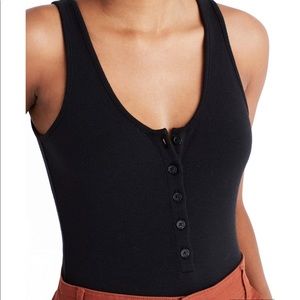 Madewell Indie Henley Soft Bodysuit - size xs